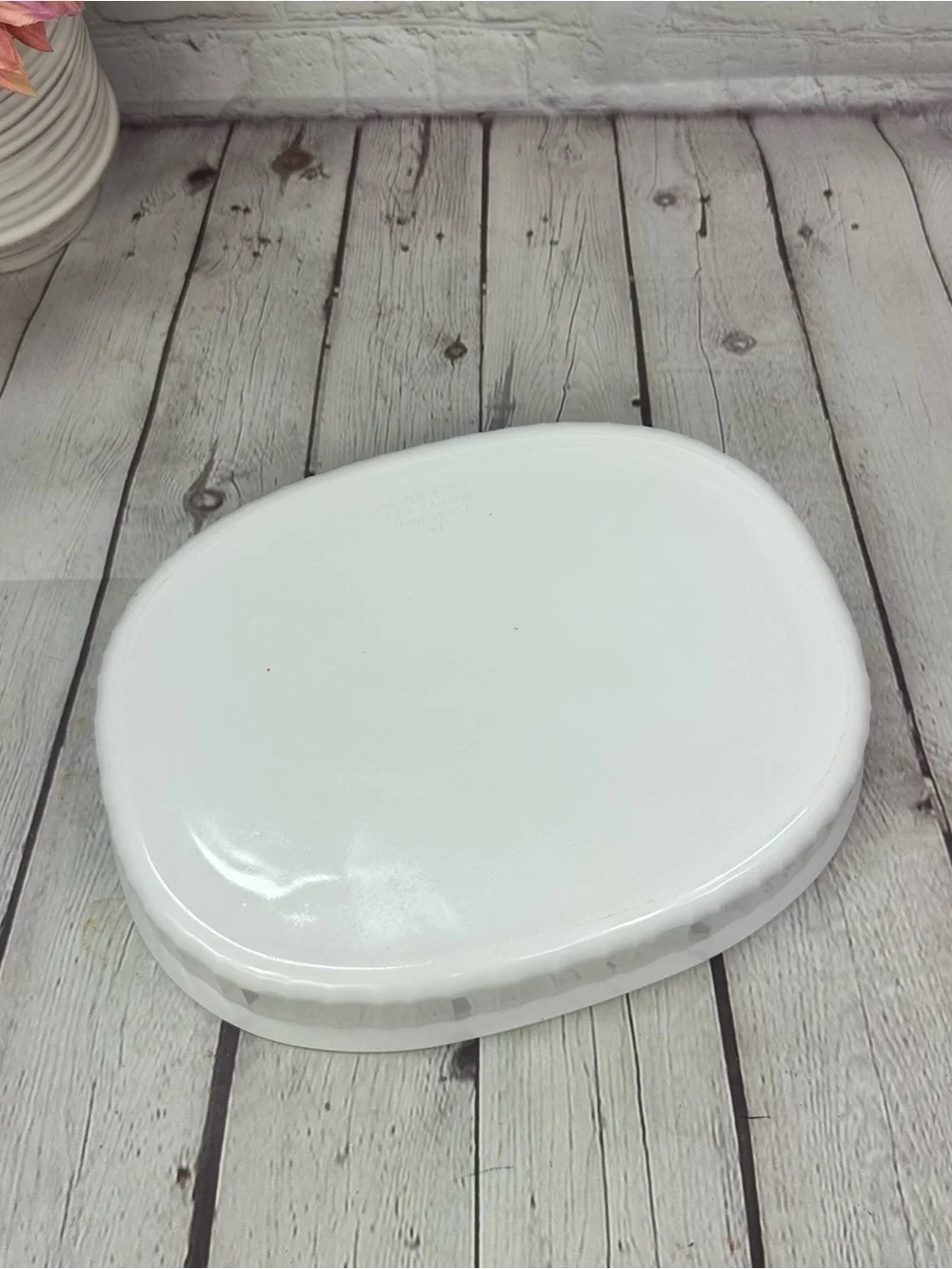 vtg Corning ware french white F-6-B 1.8 L oval casserole dish bakeware farmhouse